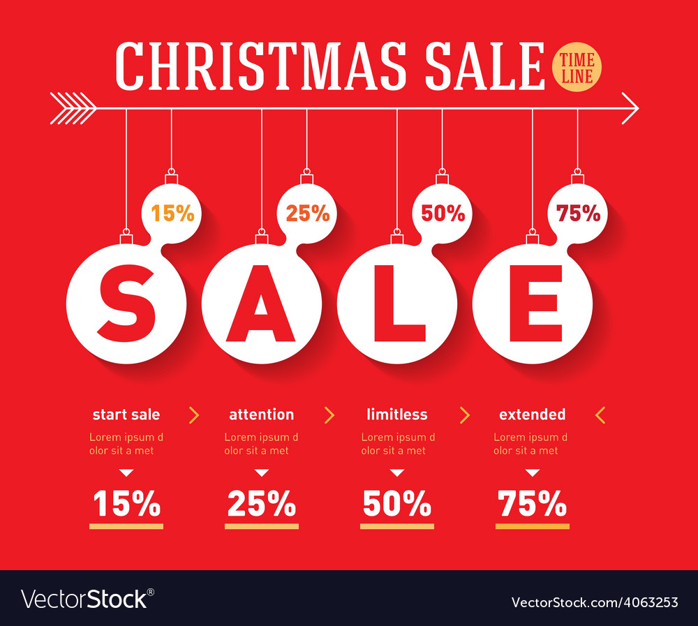 Christmas Sale Time Line Graph Social Activity Vector Image