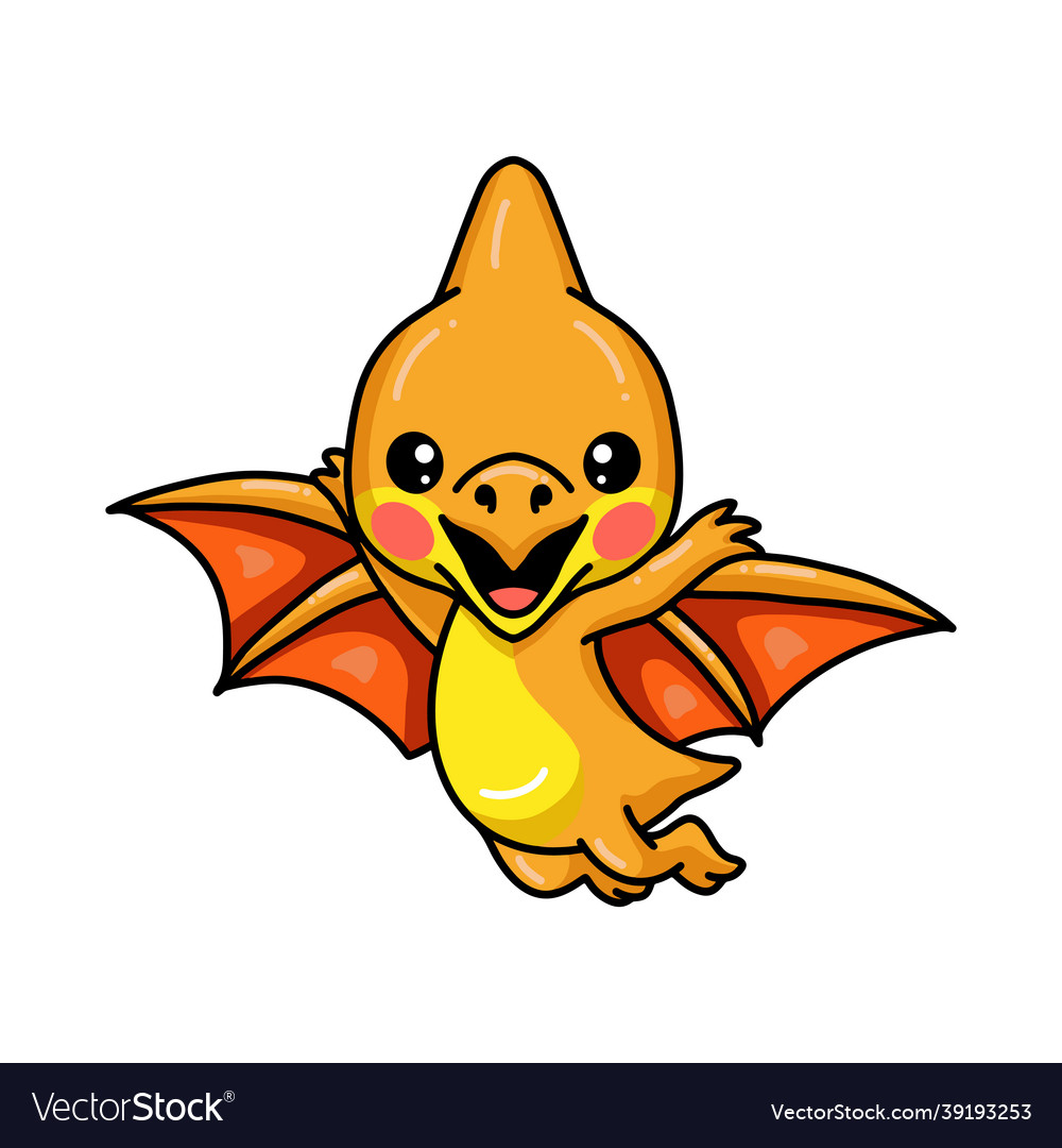 Cute Pterodactyl Dinosaur Illustration PNG Images