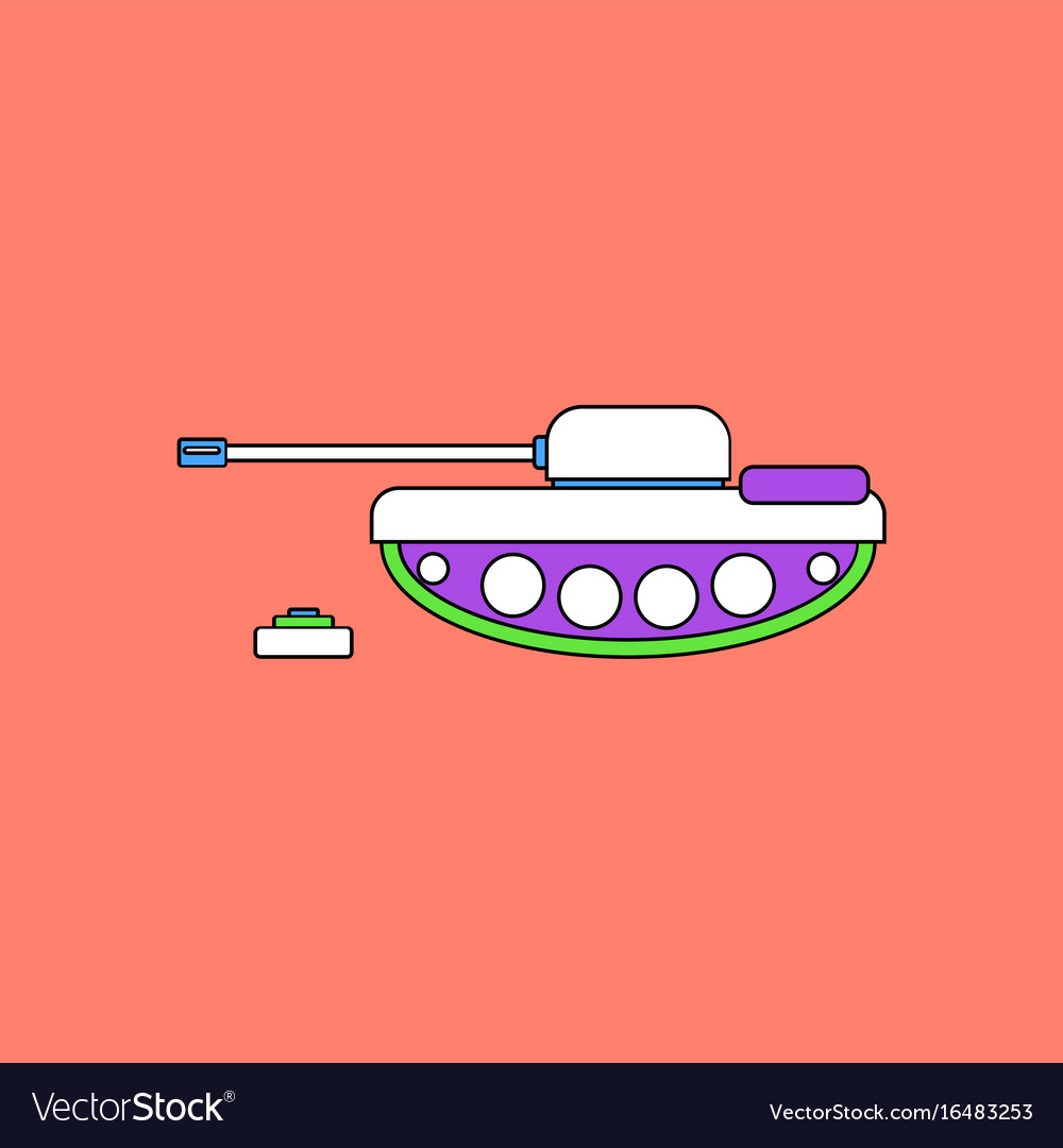 Flat icon design collection military tank and mine