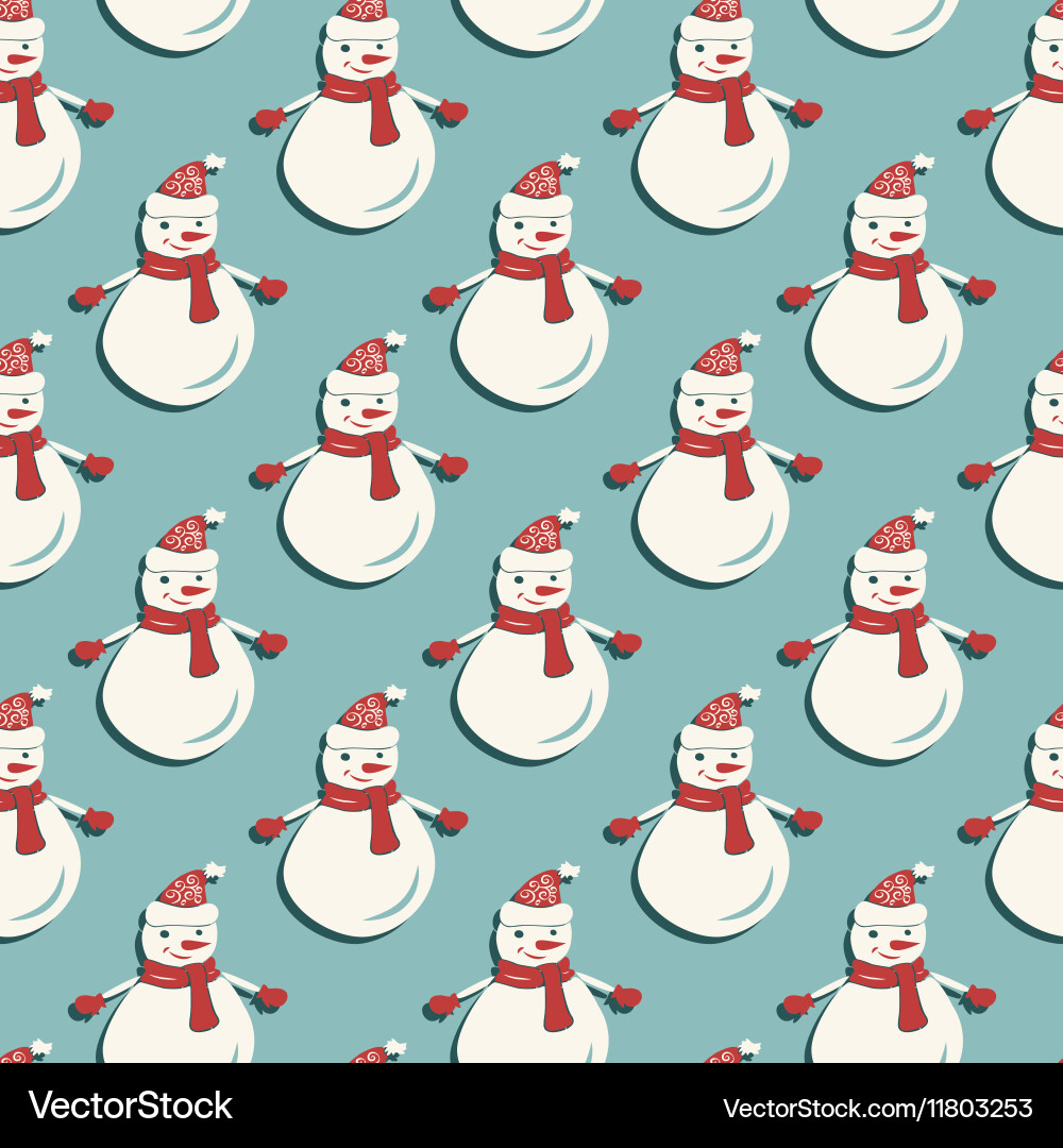Funny Snowmen Seamless pattern Royalty Free Vector Image