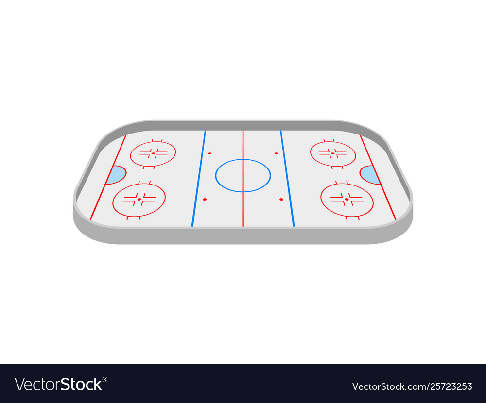 Ice rink for playing hockey view from above Vector Image