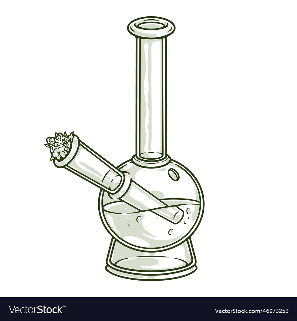 Marijuana bong detailed element monochrome Vector Image