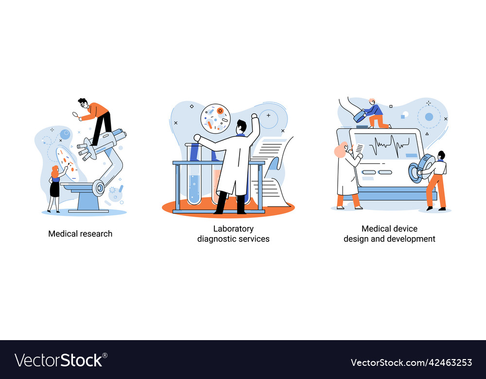 Medical research laboratory diagnostic services Vector Image