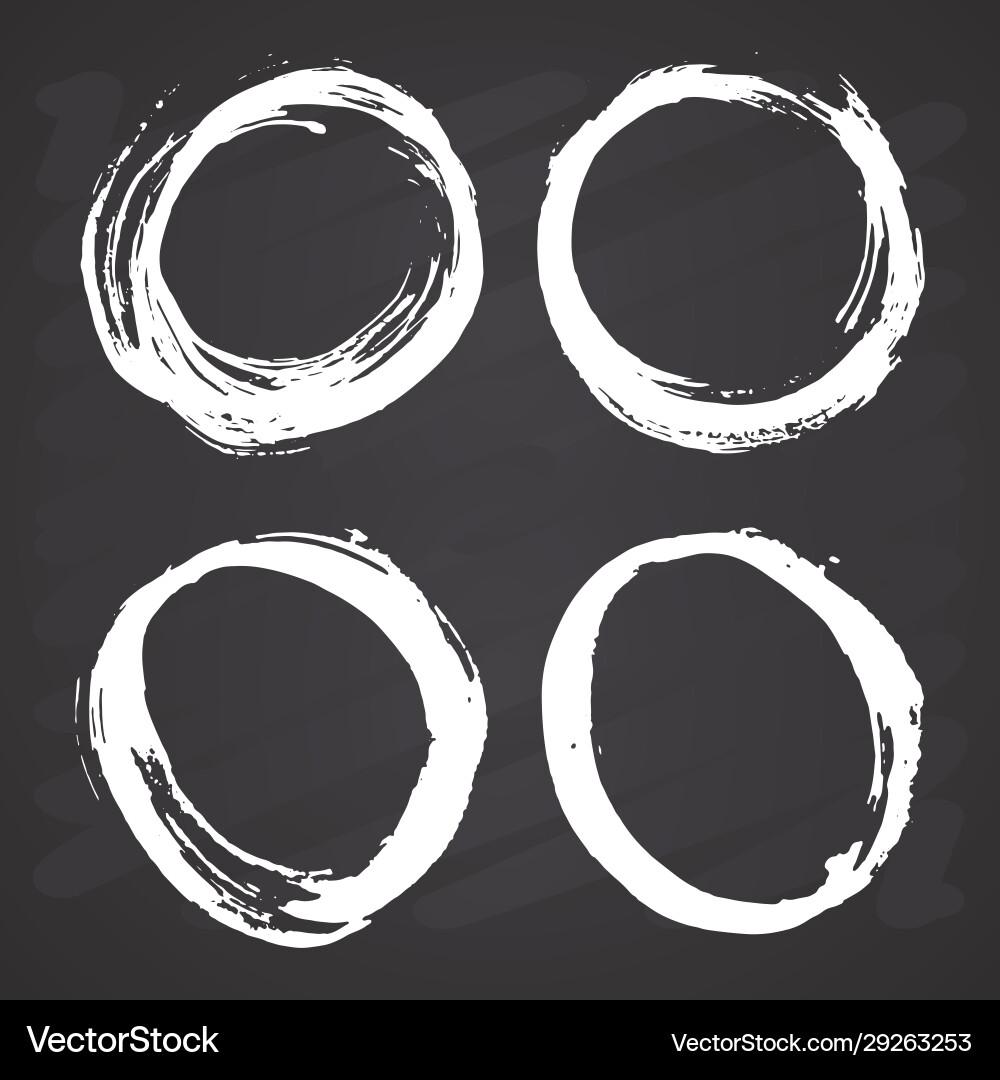 Round frames grunge textured hand drawn elements Vector Image