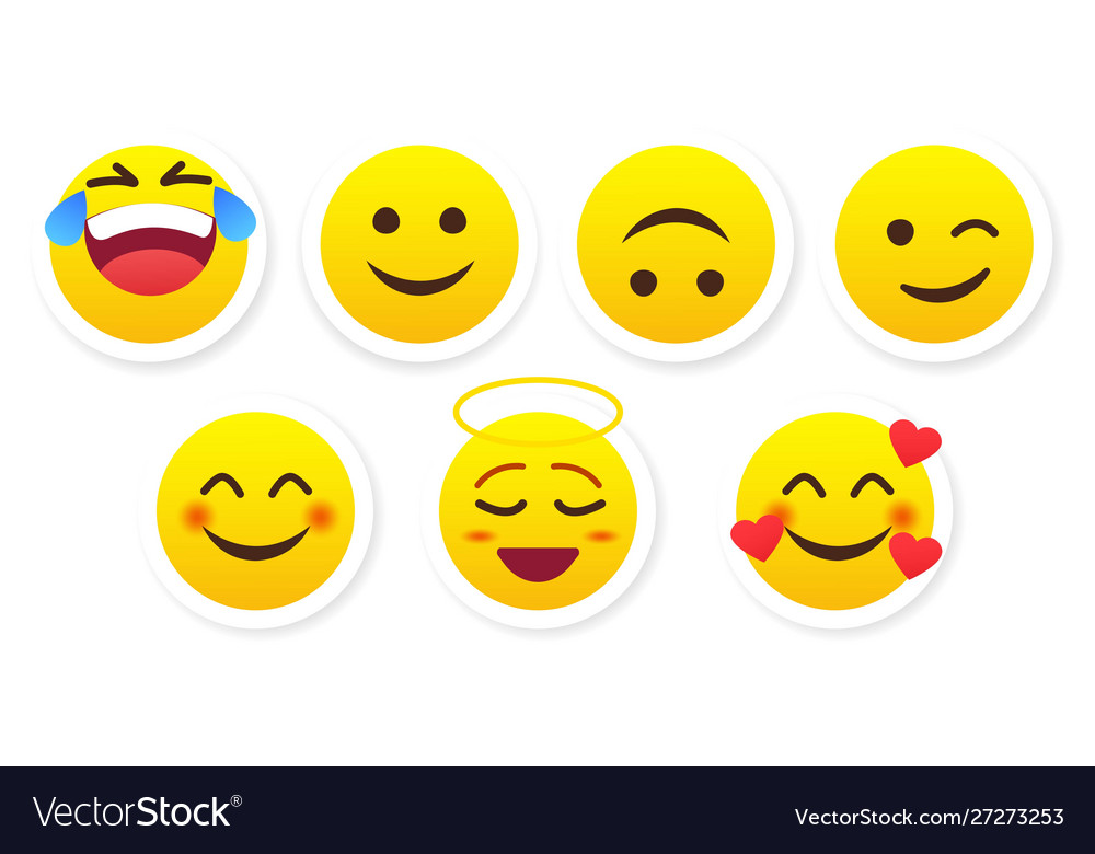 Set stickers emotions Royalty Free Vector Image