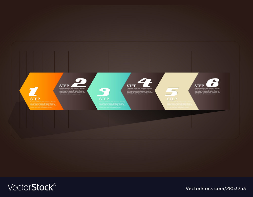 Six steps arrows for presentations Royalty Free Vector Image