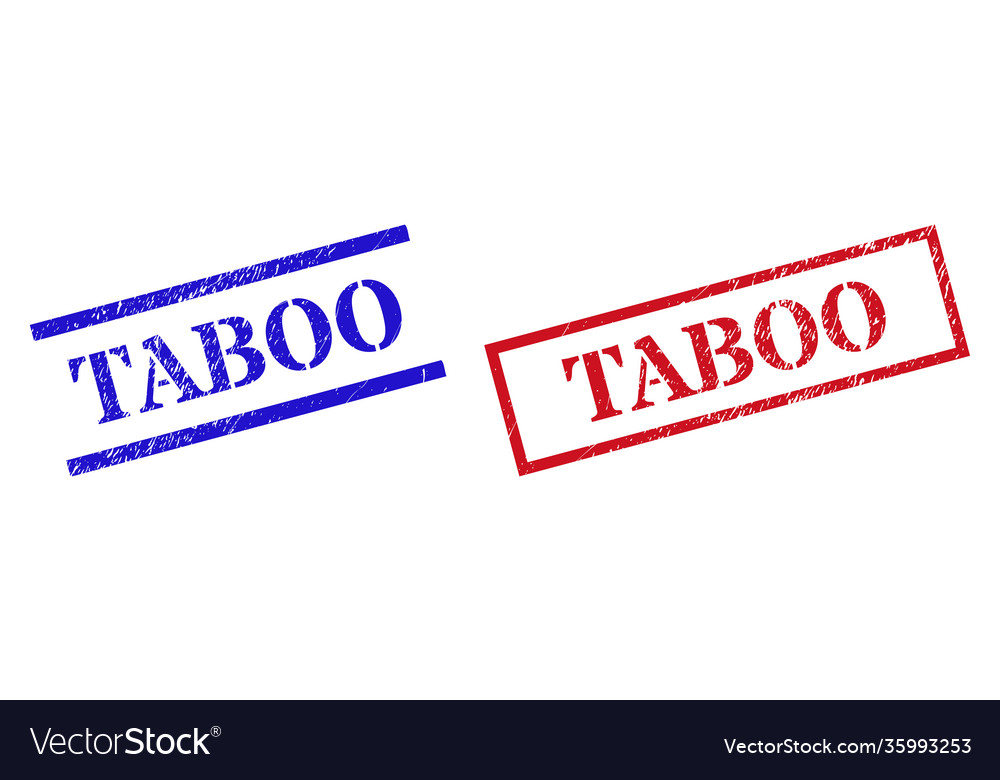 Taboo Textured Scratched Stamp Seals Royalty Free Vector