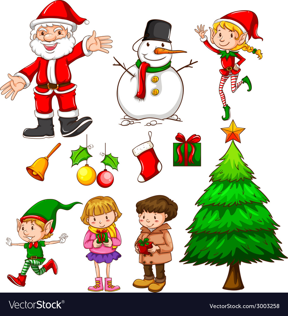 A set christmas Royalty Free Vector Image - VectorStock