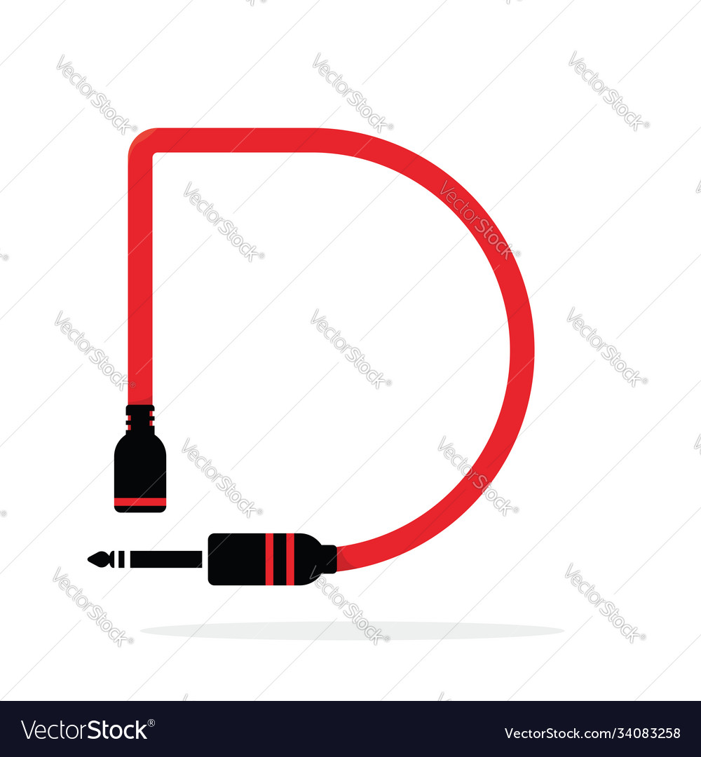 Alphabet d letter logo formed jack cable