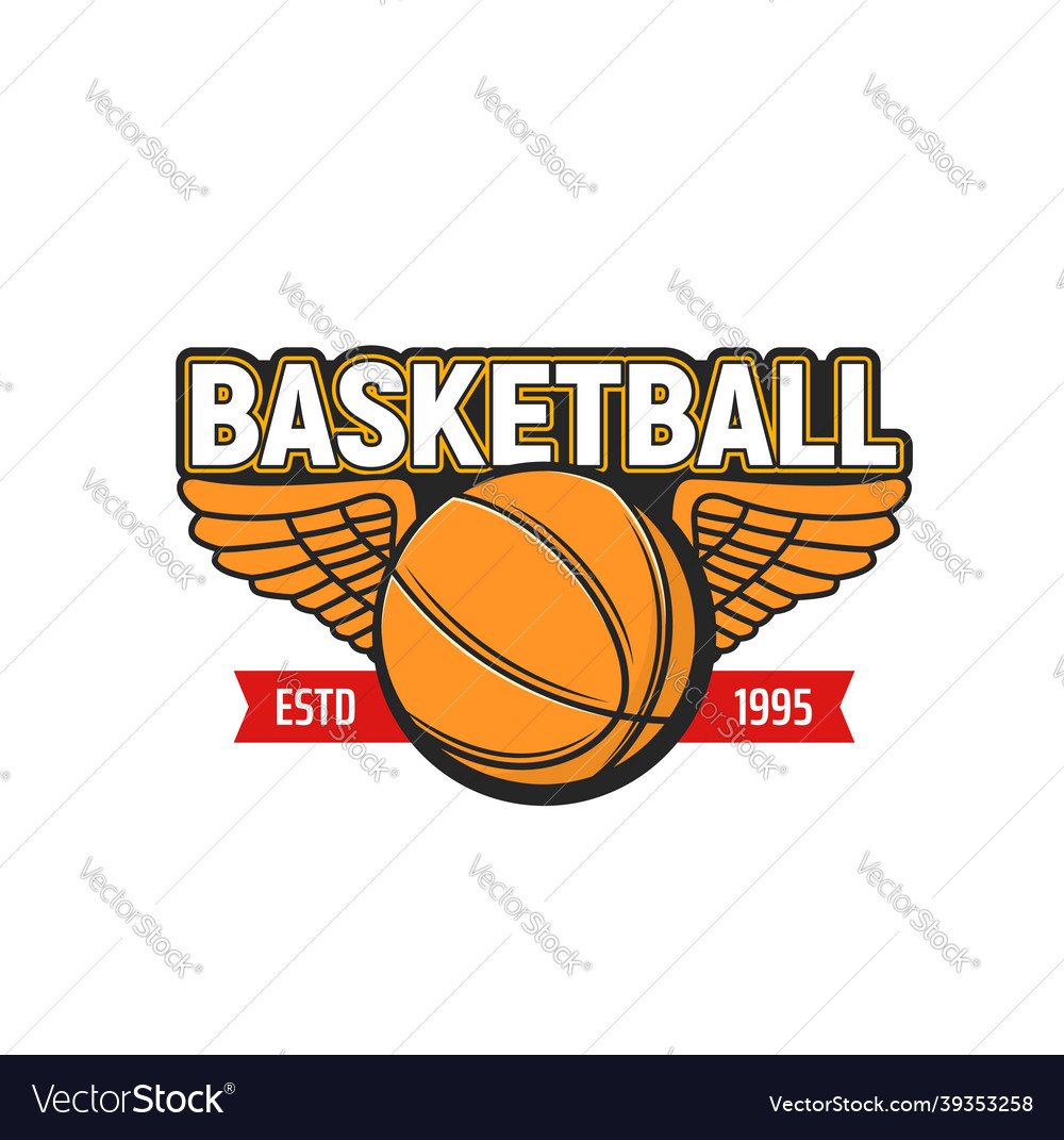 Basketball ball with wings icon of sport game Vector Image