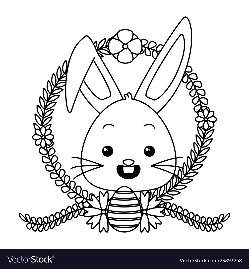 Cute rabbit face cartoon Royalty Free Vector Image