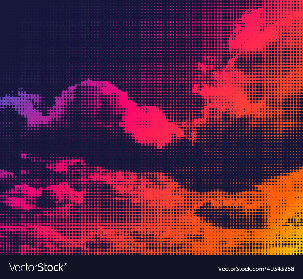 Halftone clouds vector image Halftone clouds