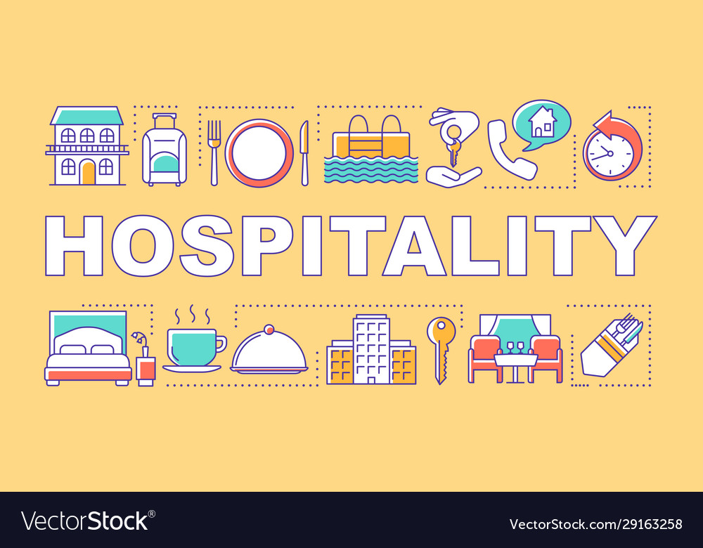 Hospitality Wort Konzepte Banner Unterkunft Industrie