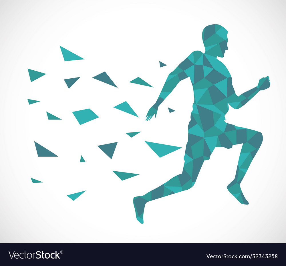 Silhouette athletic man running Royalty Free Vector Image