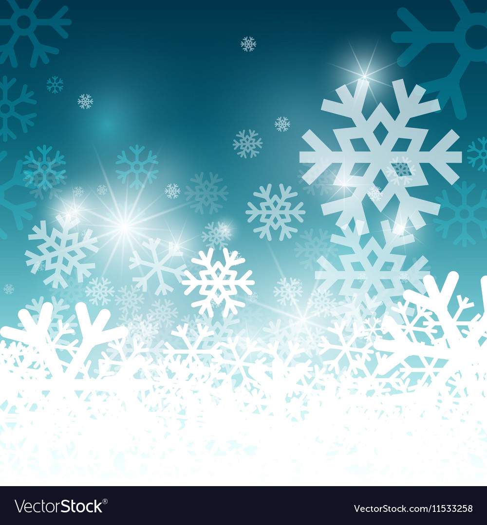 Snowflakes on blue background christmas pattern Vector Image