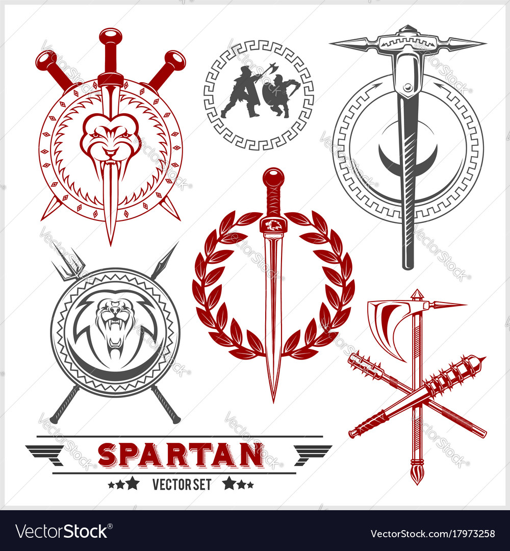 Spartan team logo and emblems - set