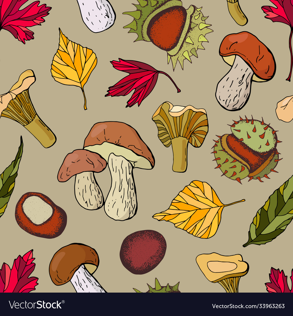 Autumnal seamless pattern Royalty Free Vector Image