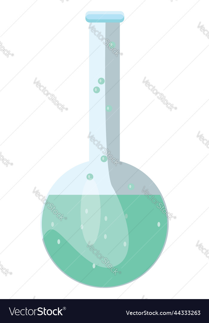 Green flask bottle on a white background Vector Image