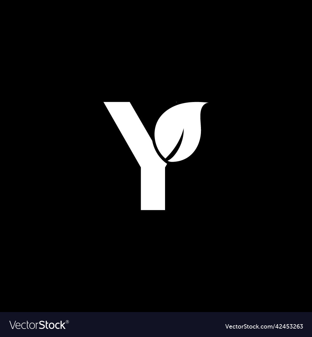 Letter y with leaf logo design