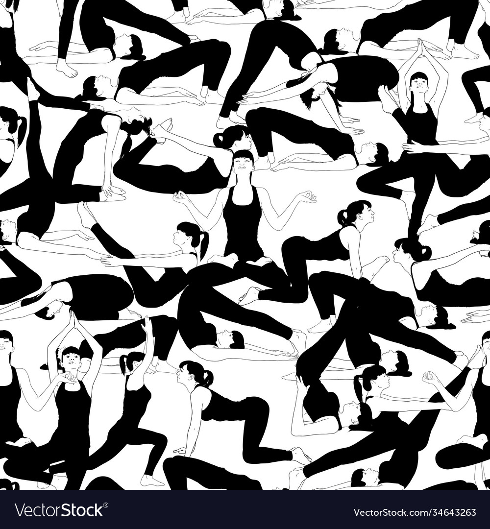 Seamless pattern joga Royalty Free Vector Image