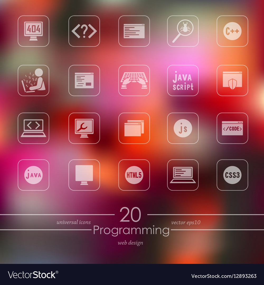 Set of programming icons Royalty Free Vector Image