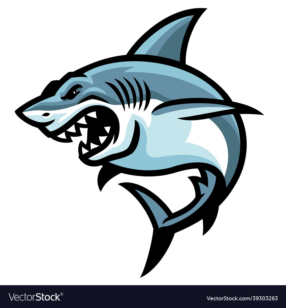 Shark fish logo mascot Royalty Free Vector Image