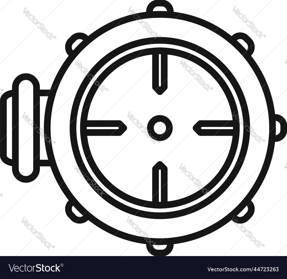 Target scope icon outline rifle gun Royalty Free Vector