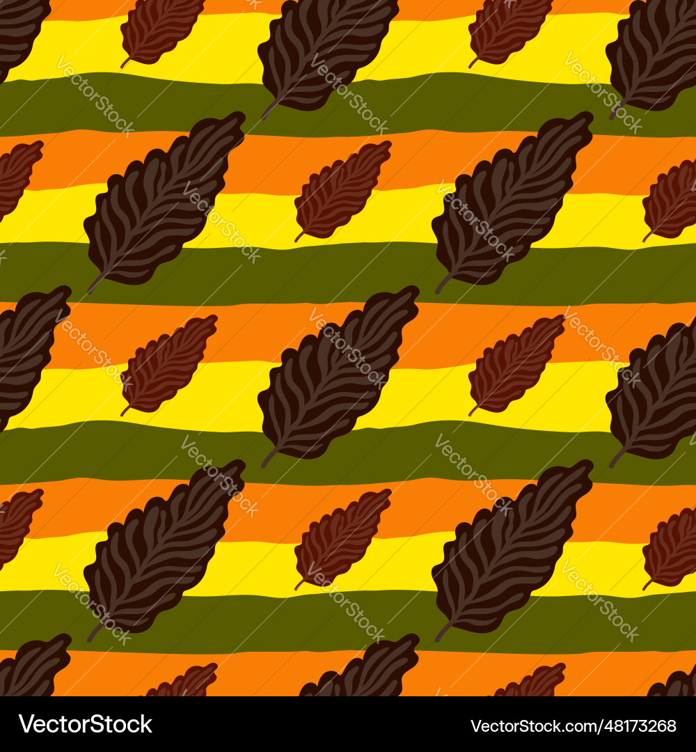 Abstract autumn leaves seamless pattern simple Vector Image