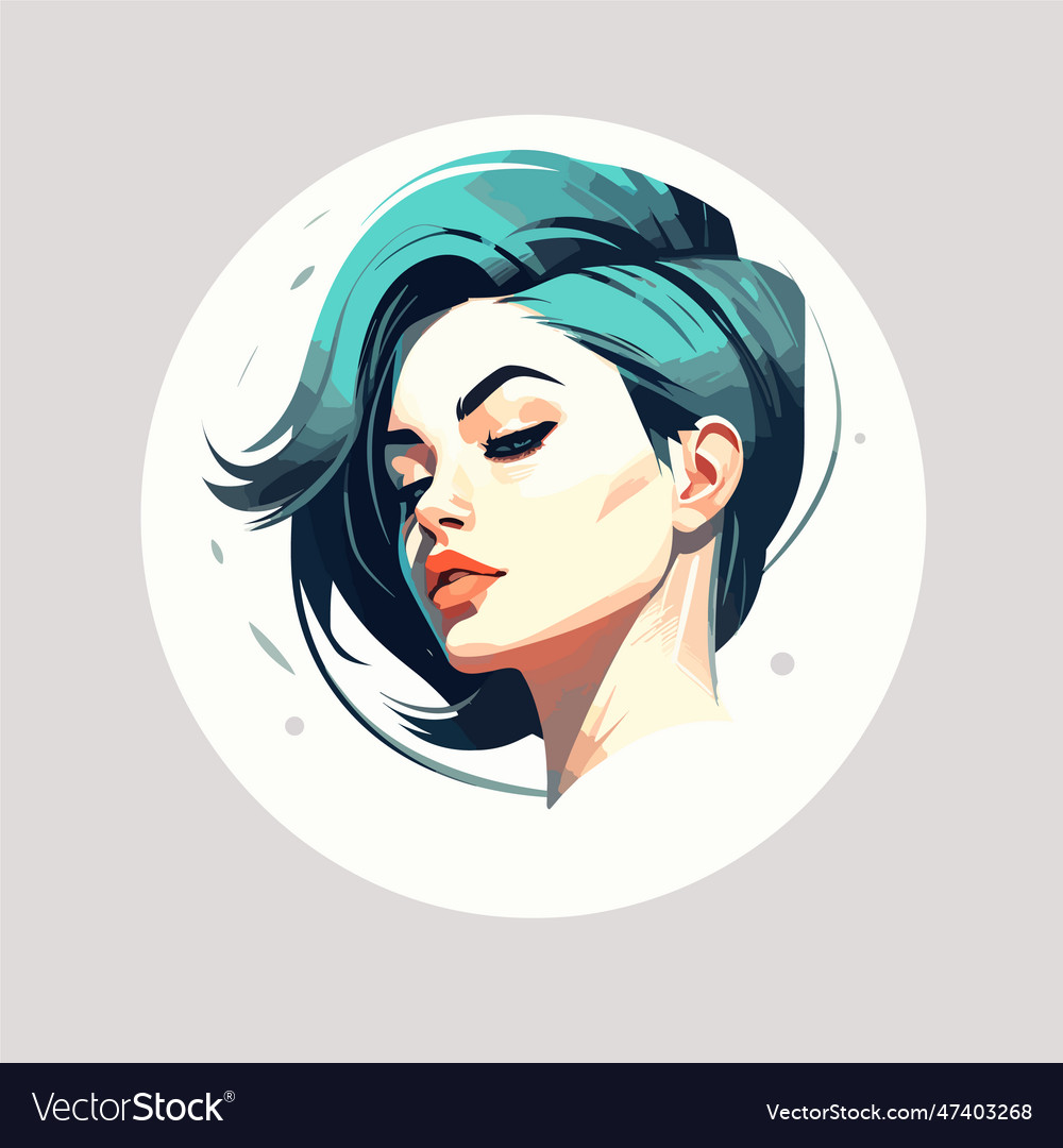 Beautiful girl flat graphic design Royalty Free Vector Image