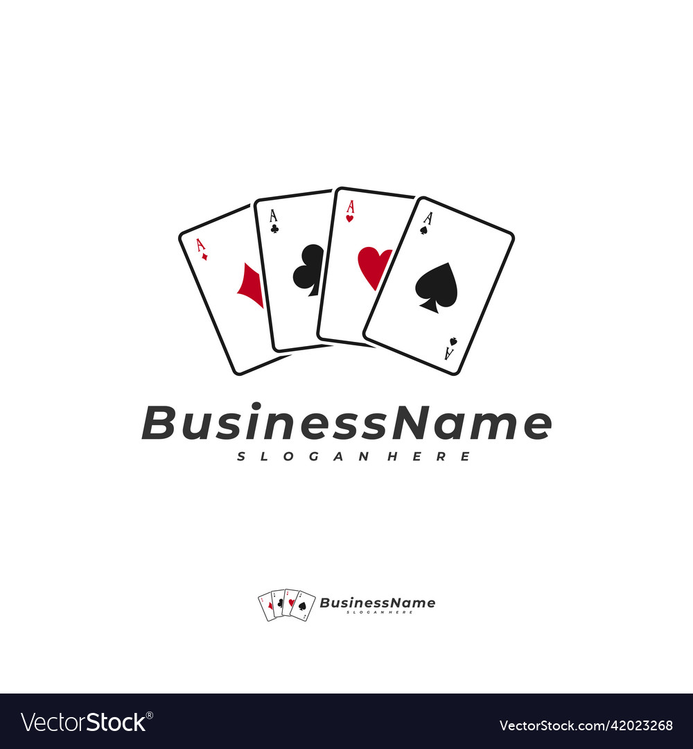 Poker card logo template creative gambling logo Vector Image