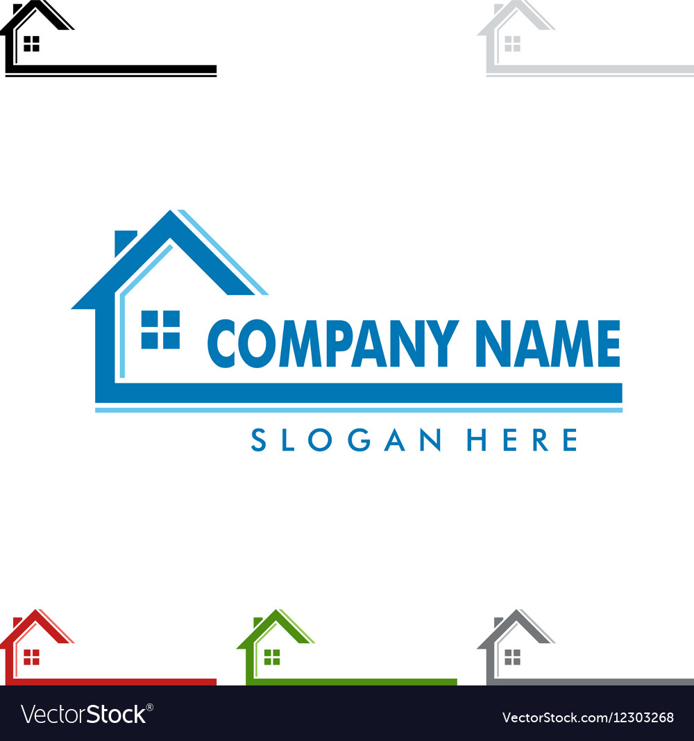 Real estate logo design home house Royalty Free Vector Image