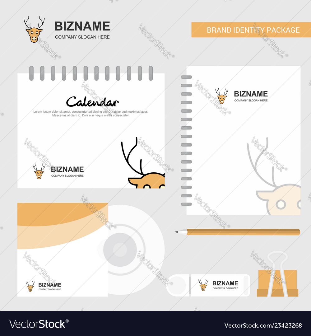 reindeer logo calendar template cd cover diary vector image template for cd cover