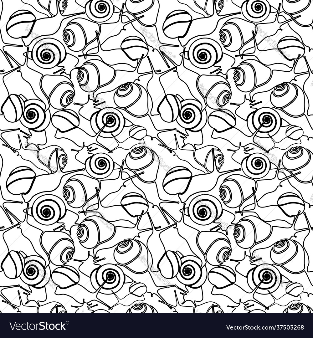 Seamless Pattern With Snails Royalty Free Vector Image