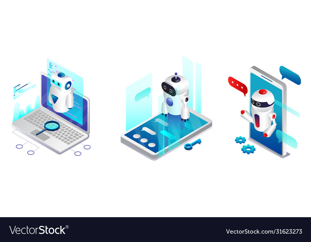 Artificial intelligence concept chatbot Royalty Free Vector