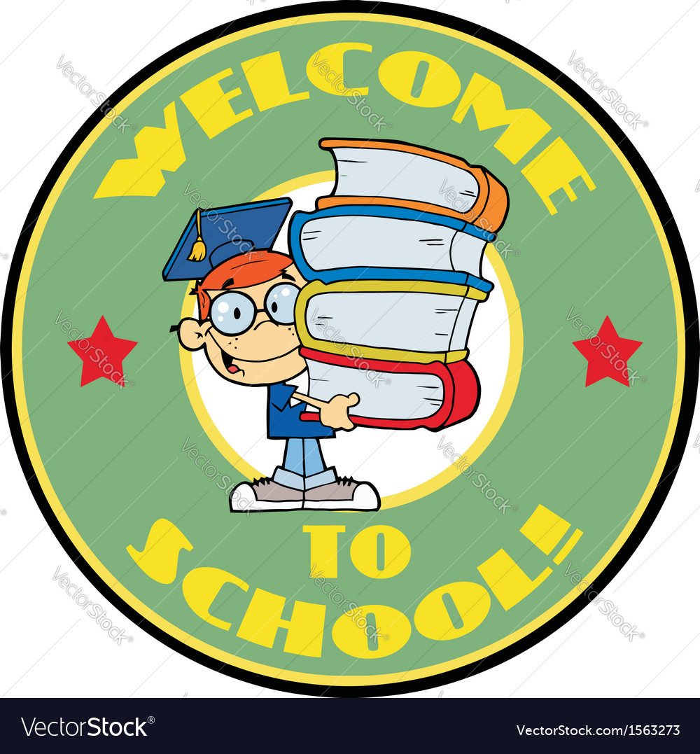 Back to school logo cartoon