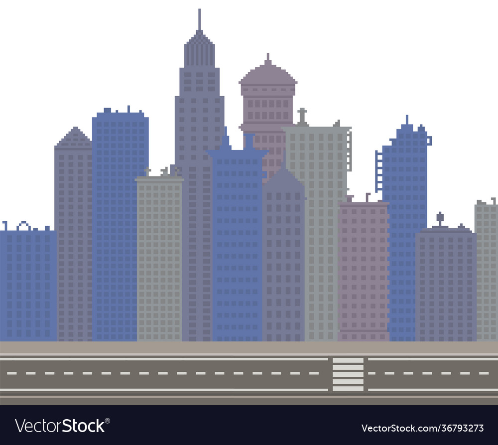 City downtown landscape with skyscraper Royalty Free Vector