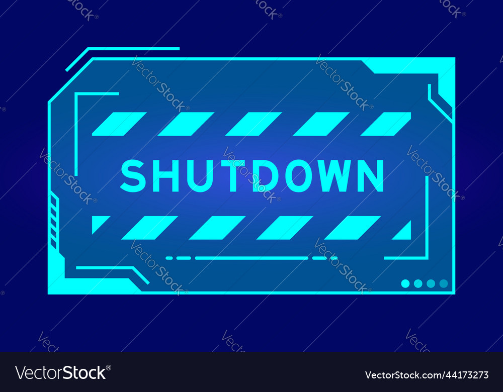 Futuristic hud banner that have word shutdown Vector Image