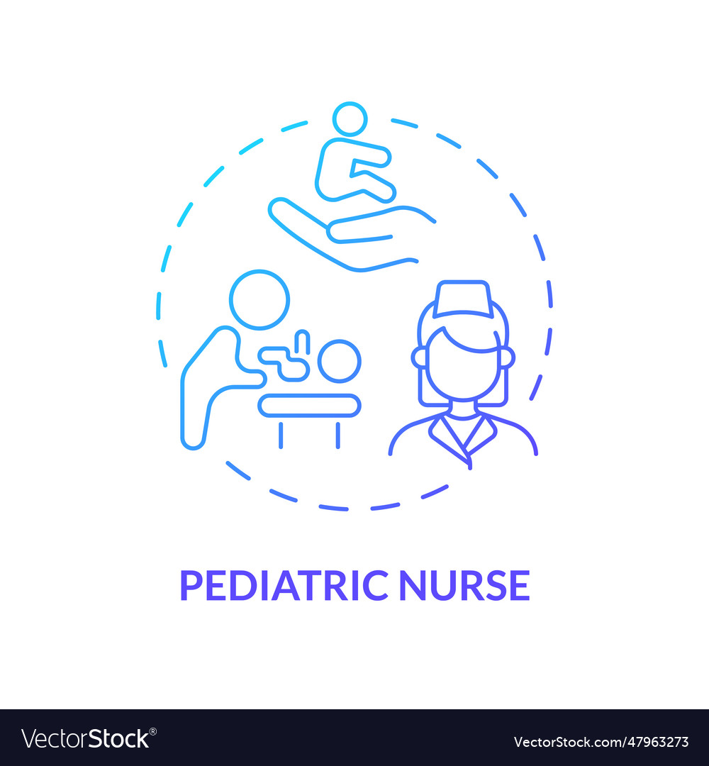 Pediatric nurse blue gradient concept icon Vector Image