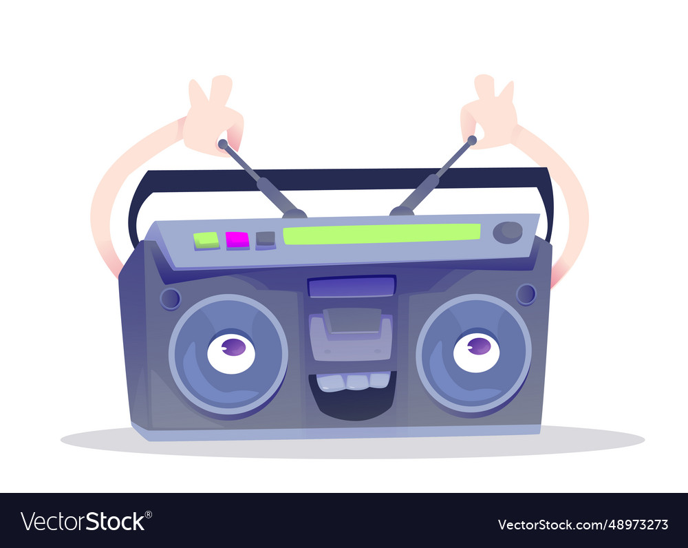 Retro Cassette Player With Radio Receiver Vector Image