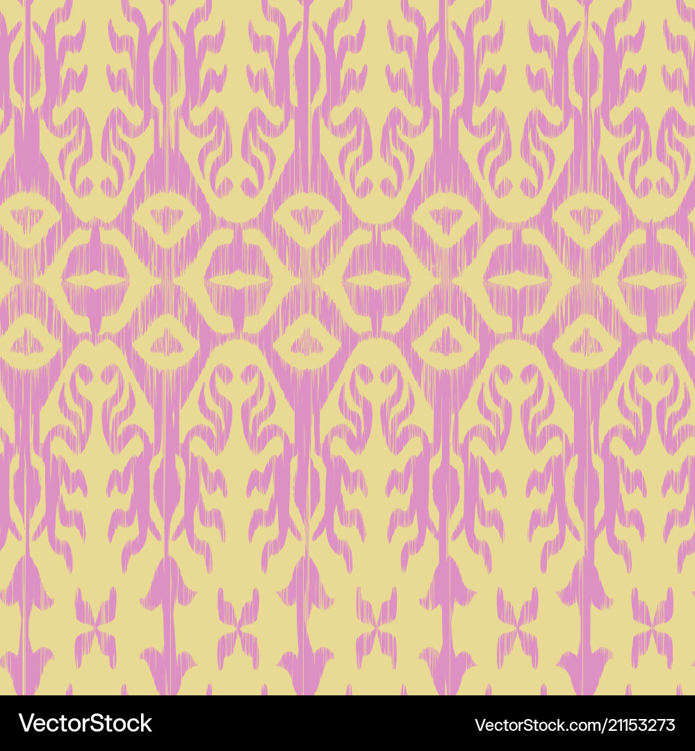 Seamless ikat pattern pink Royalty Free Vector Image
