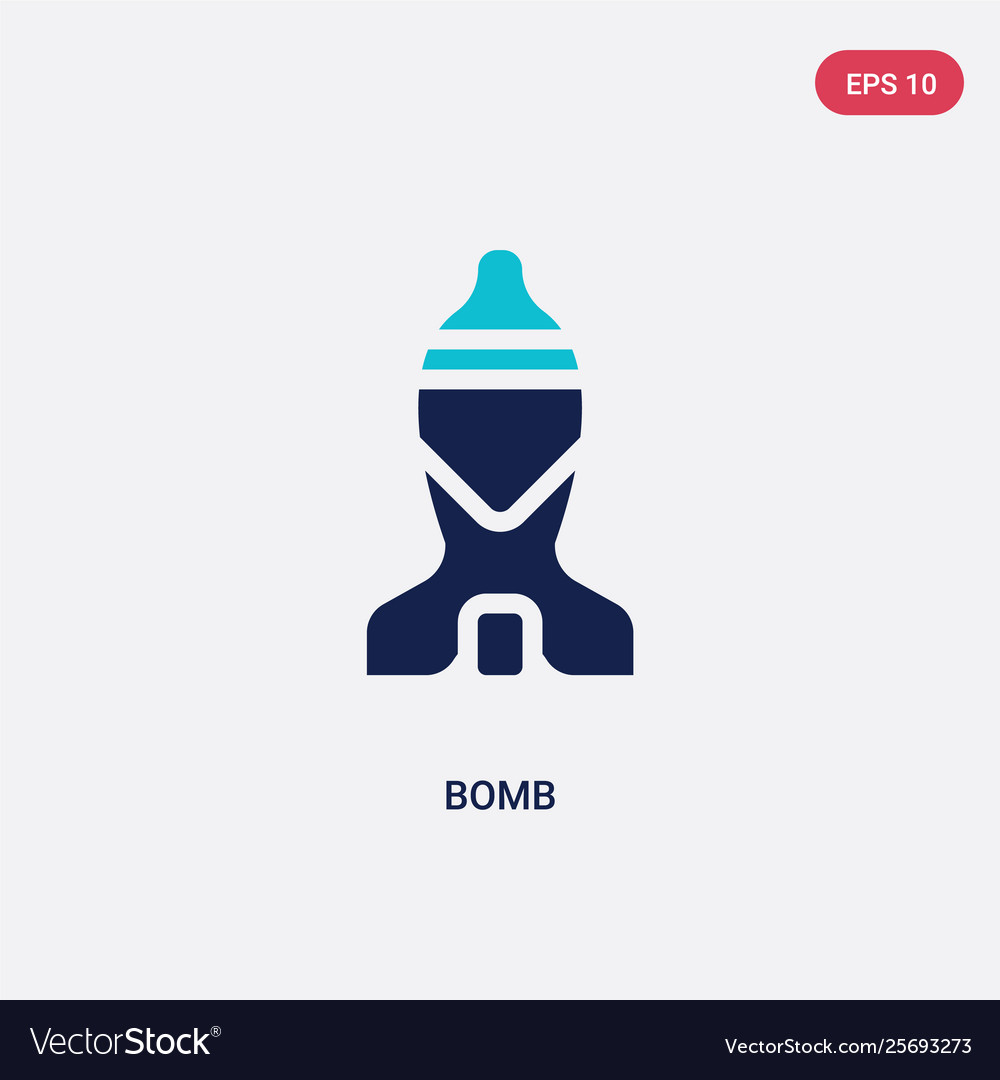 Two color bomb icon from army concept isolated