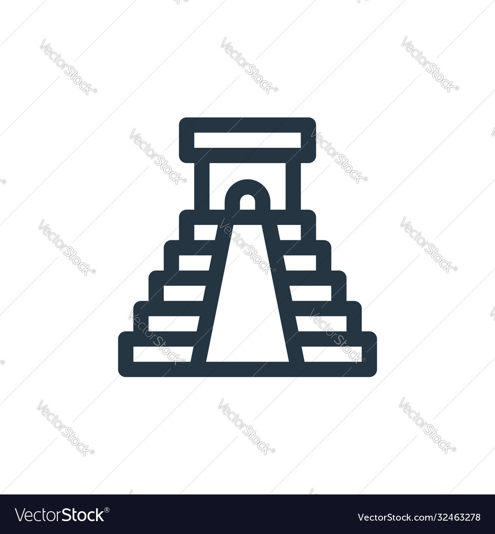 Chichen itza pyramid icon isolated on white