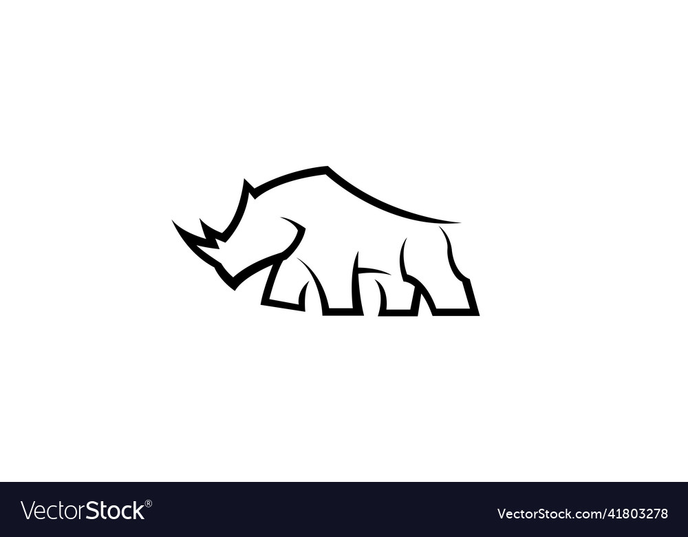 Creative Black Rhinoceros Logo Design Royalty Free Vector