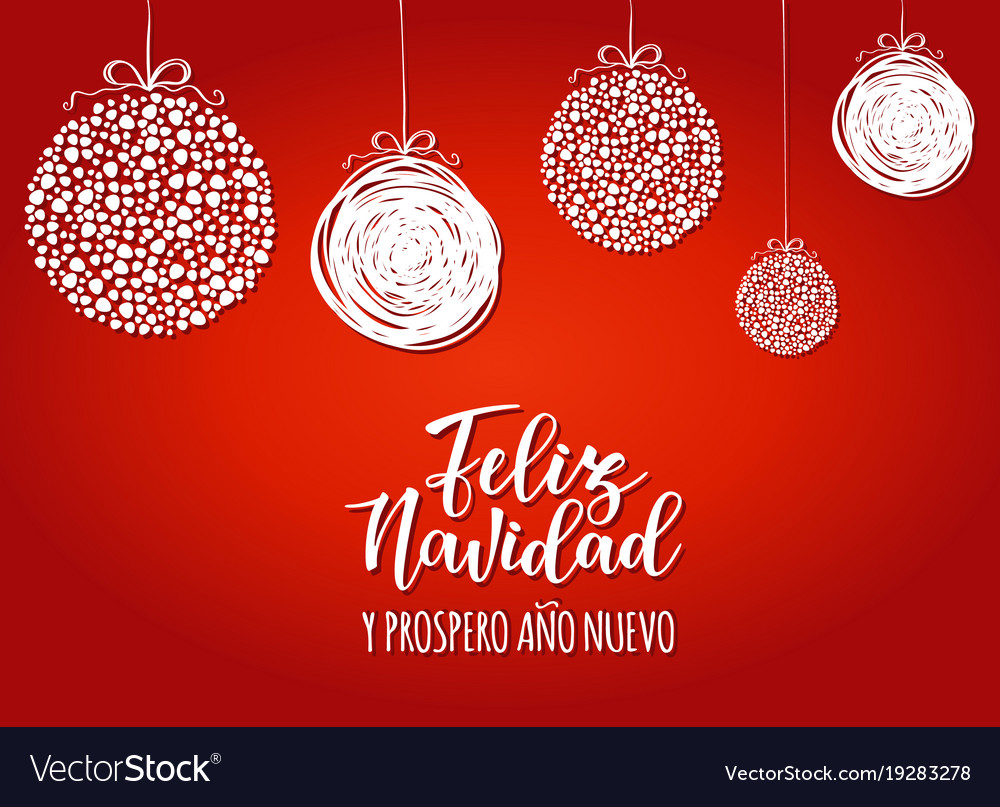 Feliz navidad spanish typography lettering Vector Image