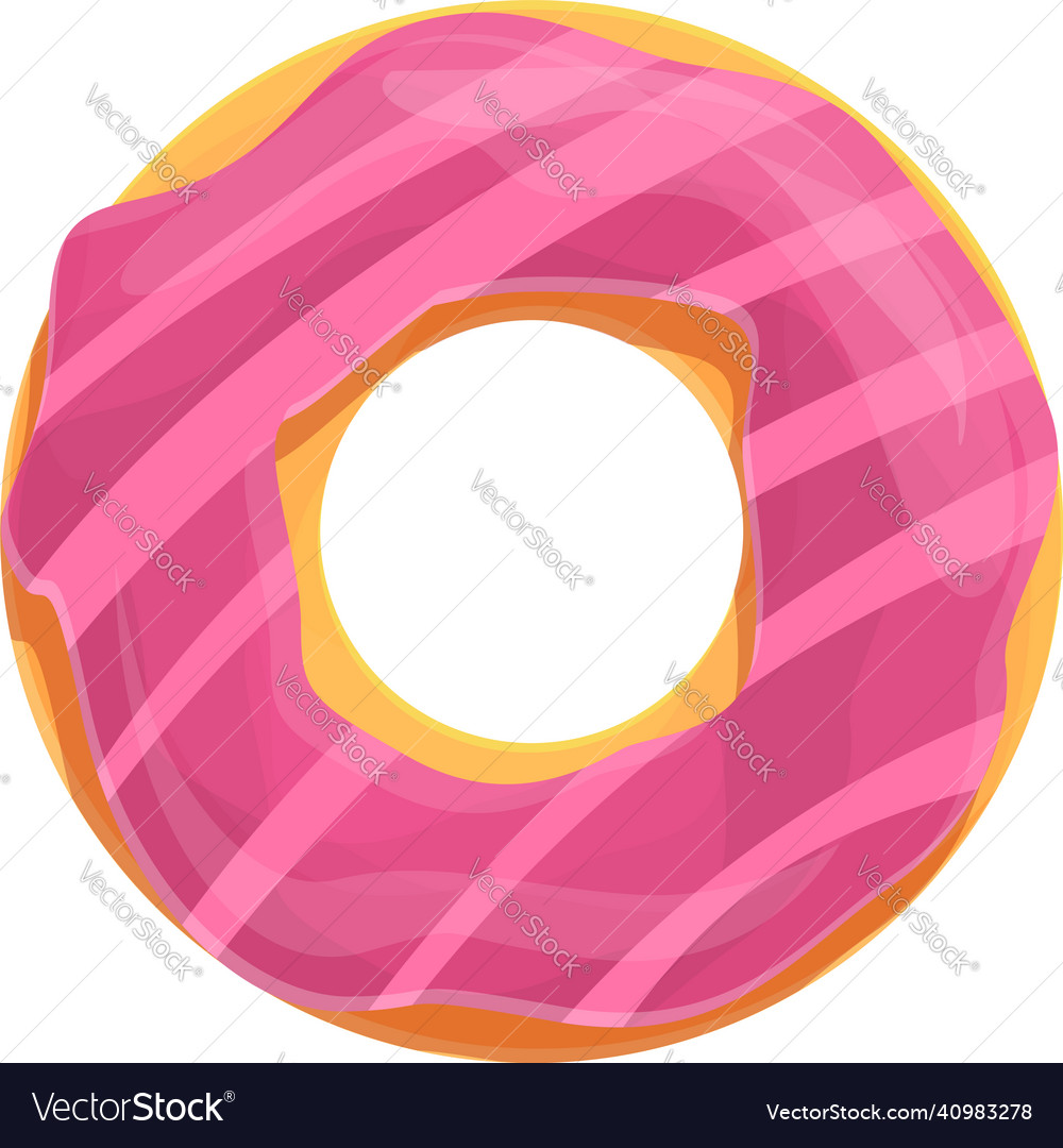 Glaze donut icon cartoon sugar cake Royalty Free Vector