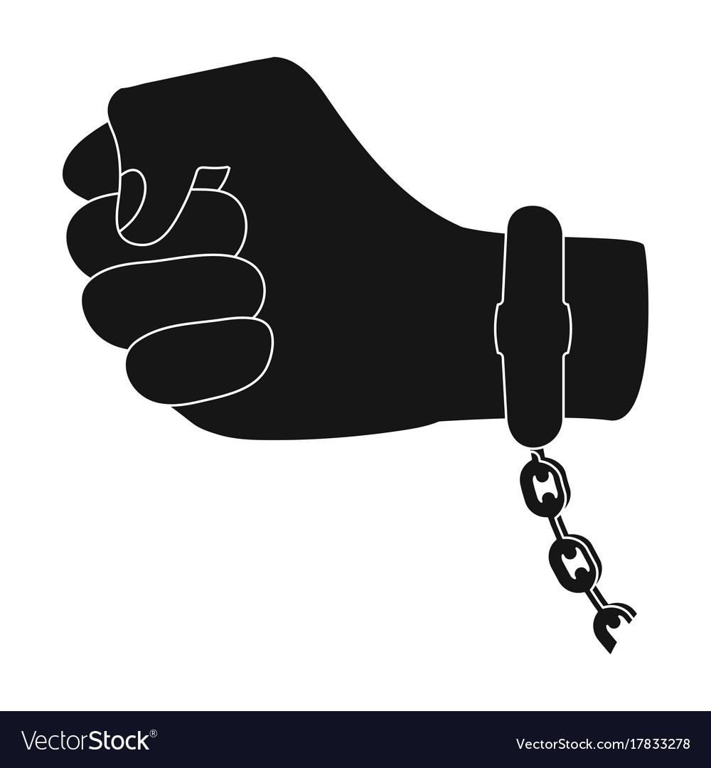 Handcuff on the hand of criminal crime Royalty Free Vector