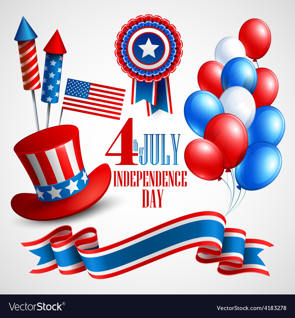 Independence Day holiday symbols Royalty Free Vector Image