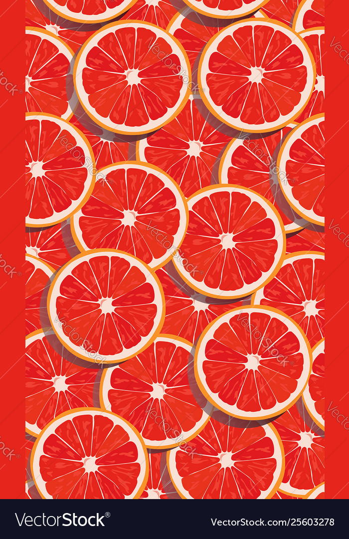 Seamless pattern slice orange fruits overlapping