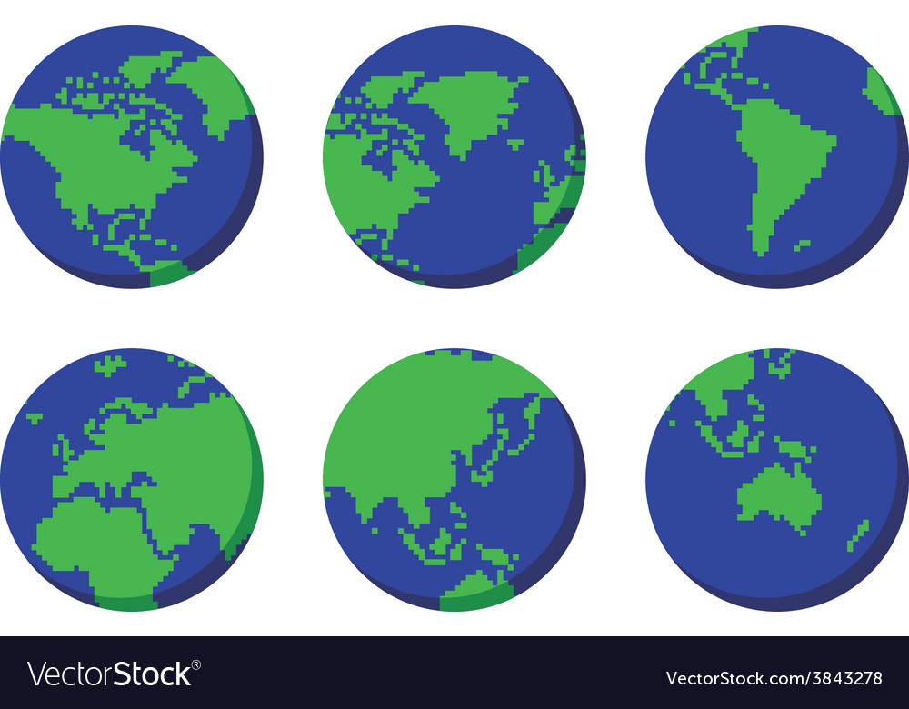 World globe map Royalty Free Vector Image - VectorStock