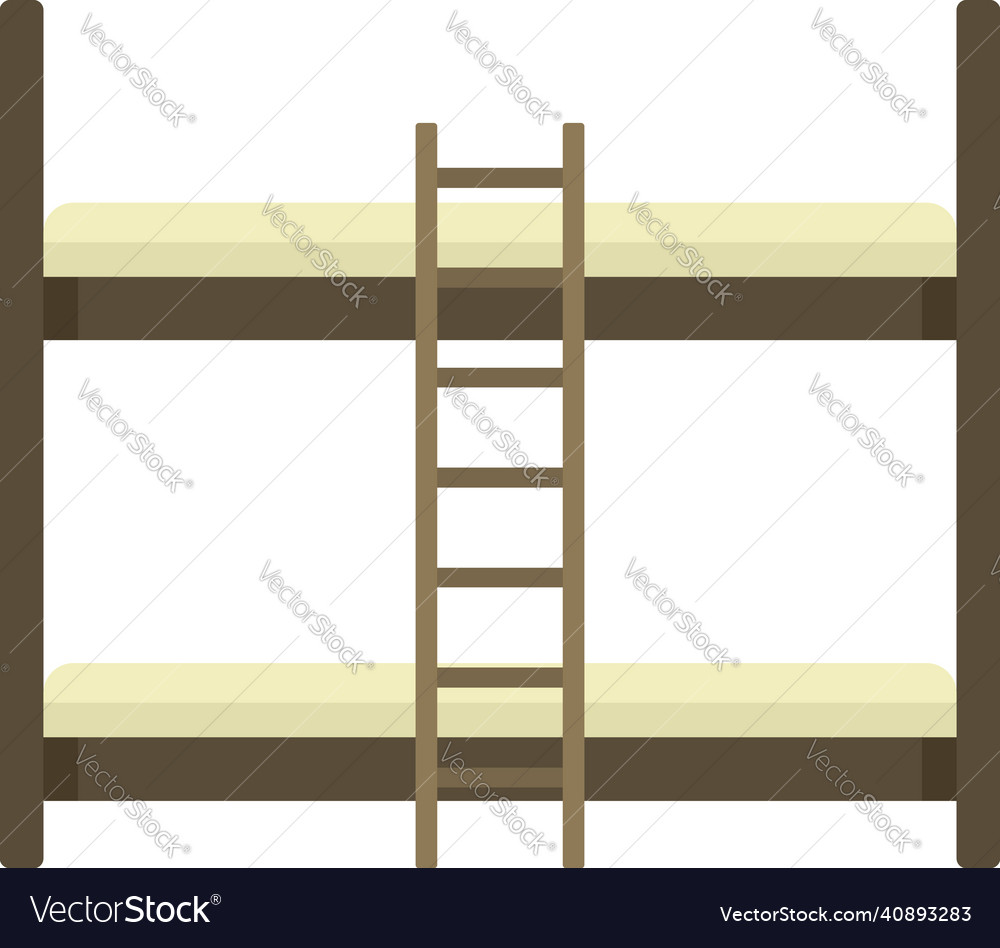 Children bunk bed icon flat isolated Royalty Free Vector